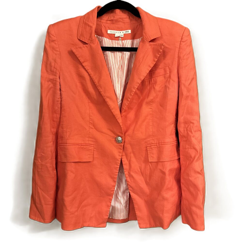 Veronica Beard Orange Single Button Notched Lapel… - image 2